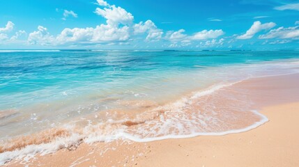 Sticker - Serene Tropical Beach with Clear Blue Water