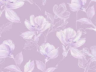 Sticker - Elegant Floral Pattern in Soft Pastel Tones