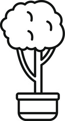 Poster - office tree growing in pot icon thin line vector illustration