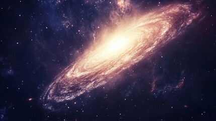 Wall Mural - A breathtaking view from space reveals a magnificent spiral galaxy surrounded by a sea of stars.