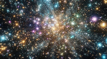 Wall Mural - a mesmerizing fantasy space sky showcases an array of beautiful stars and vibrant galaxies, rendered