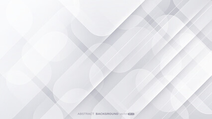 Wall Mural - modern abstract background minimalist design with soft white and light gray geometric shapes