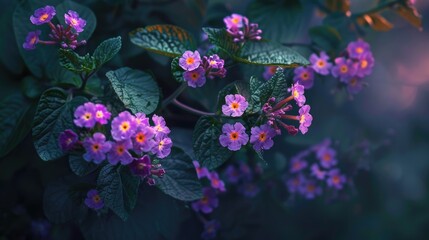 Canvas Print - Purple Tiny Flowers Trailing Lantana