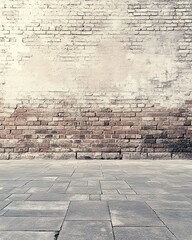 Poster - Minimalist Brick Wall with Open Space for Creative Use