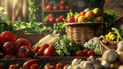 Poster - A lot of fresh and delicious vegetables