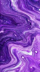 Poster -  A purple and white marbled background with numerous water droplets at its base