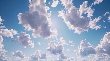 Fototapete - Soft white clouds Clouds form against a dark blue sky Blue sky white clouds Timelapse