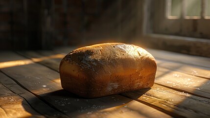 Poster - A loaf of bread in low sunlight