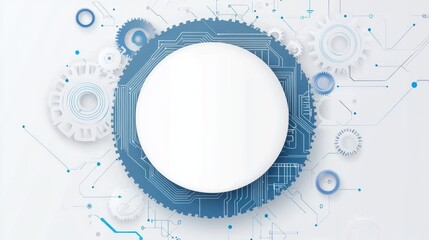 Abstract Technological Background with Gears and Circuit Board Design