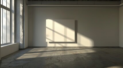 Aufkleber - Gallery Interior with empty canvas on wall
