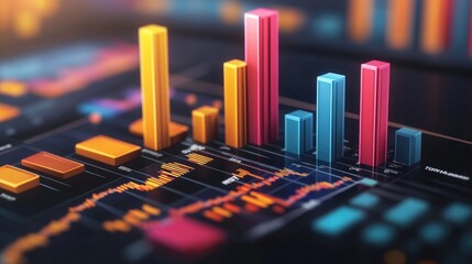 Aufkleber - Colorful Data Visualization with Graphs and Charts