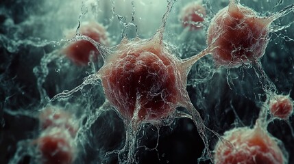 Wall Mural - microscopic cell structure: a detailed look at the intricate network of life