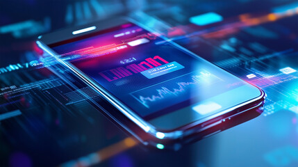 Poster - A cell phone with the word 