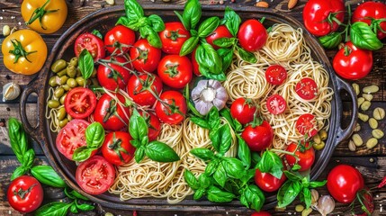 Fresh Ingredients for Italian Cuisine Cooking