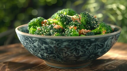 Poster - Stir fried broccoli or ca brokoli Indonesian food served in a bowl