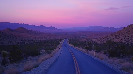 Poster - Scenic Desert Road at Dusk