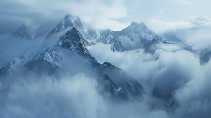 Poster - Low clouds in the mountains