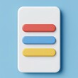 © Thi - A minimalist design featuring three colorful buttons (red, blue, yellow) on a white background, set against a soft blue backdrop.