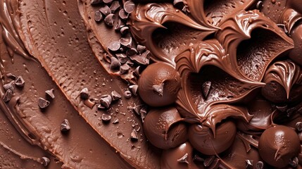 Aufkleber - delicious chocolate ice cream texture closeup photo