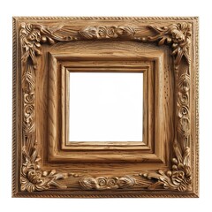 Poster - wooden frame isolated on white background 