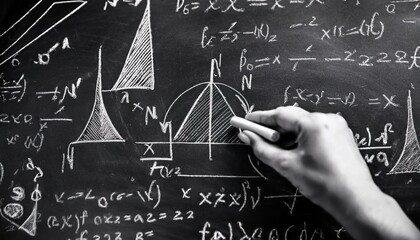 blackboard with math and science by writing on the blackboard.
