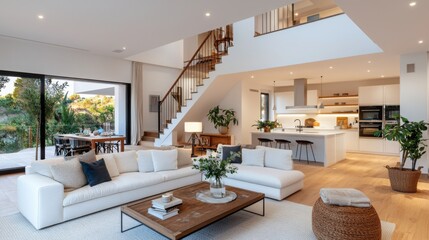 Poster - Minimalist Living Room with Clean White Decor