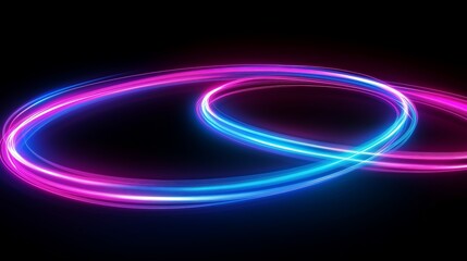 Poster - vibrant swirl of blue and pink glowing lines against a dark background, creating a dynamic and energ