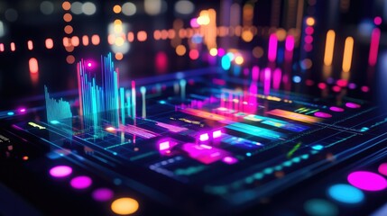 Poster - Colorful Data Visualization with Neon Effect