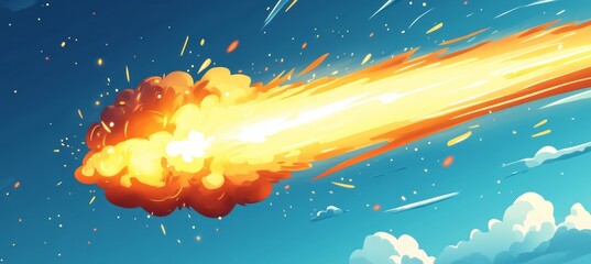 Wall Mural - meteor comet. generative ai technology.