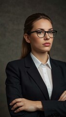 Wall Mural - Businesswoman handling tasks with focus and determination.