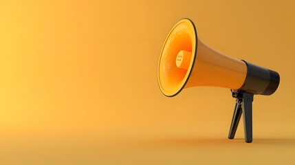 Megaphone with copy space 3d background. 3d rendering. 