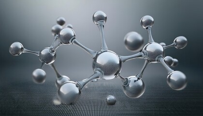  Gray transparent molecule model over grey 