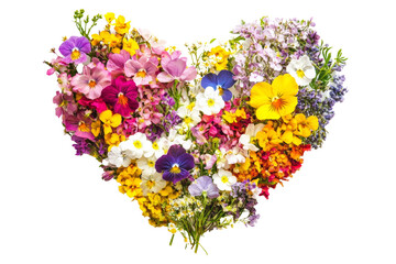 Poster - Heart made of blooming flowers ,Isolated on transparent background