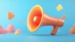 © Berkah - Megaphone with copy space 3d background. 3d rendering.