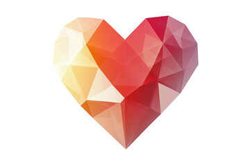 Poster - Geometric heart with sharp angles and clean lines ,Isolated on transparent background