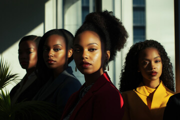 young black business women working in an office