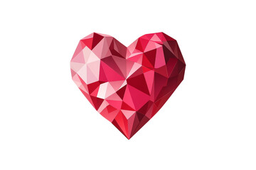 Poster - Geometric heart with sharp angles and clean lines ,Isolated on transparent background