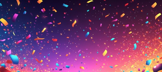 Wall Mural - abstract party confetti background. generative ai technology.