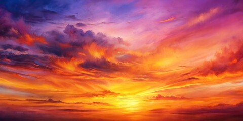 sunset sky orange purple abstract watercolor background with gentle brushstrokes and vibrant colors,