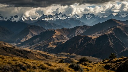 Canvas Print - Cordillera Negra mountain range in Peru.