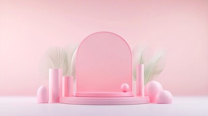 Poster - Geometric shapes used in the arch backdrop for a modern event decoration aesthetic