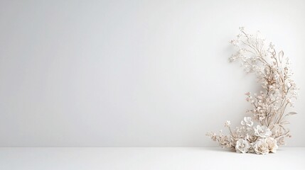 Poster - Minimalist floral design arch backdrop with understated beauty and elegance