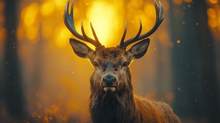 Poster - Majestic Deer in Golden Hour Light - Wildlife Photography