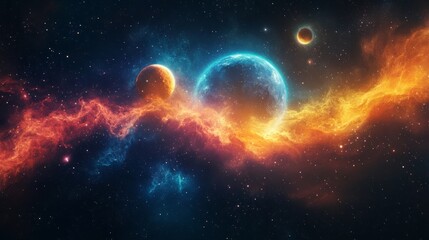 Wall Mural - ultra-realistic science, technology, and astronomy concept: a vibrant representation of cosmic explo