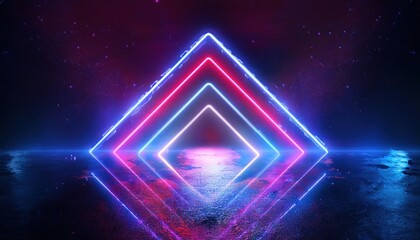 modern futuristic neon abstract background. large object in the center, space background.