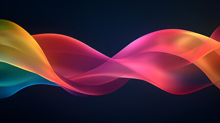 Aufkleber - Vibrant waves of color blend seamlessly in a captivating abstract design on a dark background
