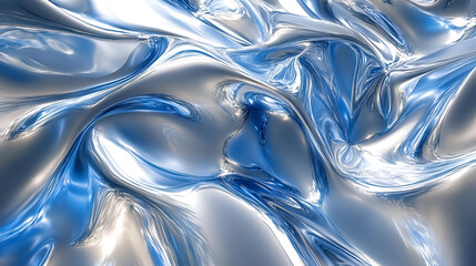 Aufkleber - Abstract blue and silver swirling pattern creating a dynamic texture on a smooth surface