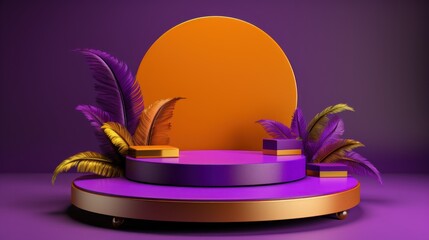 vibrant mardi gras display podium