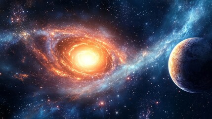 Wall Mural - ultra-realistic science and technology concept in astronomy: a vibrant exploration of cosmic phenome