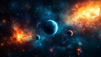 Wall Mural - ultra-realistic science and technology concept in astronomy: a vibrant exploration of cosmic phenome